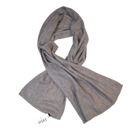 Erda 100% Cashmere Brown Scarf Soft Cozy Winter Essential NEW - Picture 1 of 8
